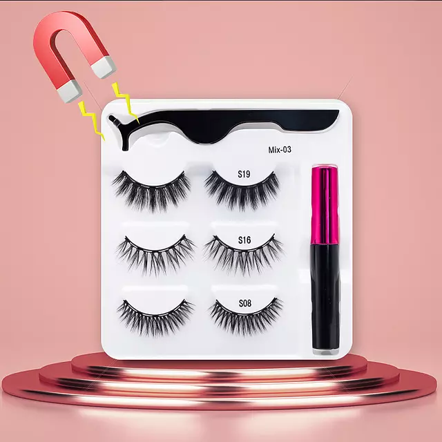 Nerz Wimpern handgefertigt mit Pinzette Make-up-Set