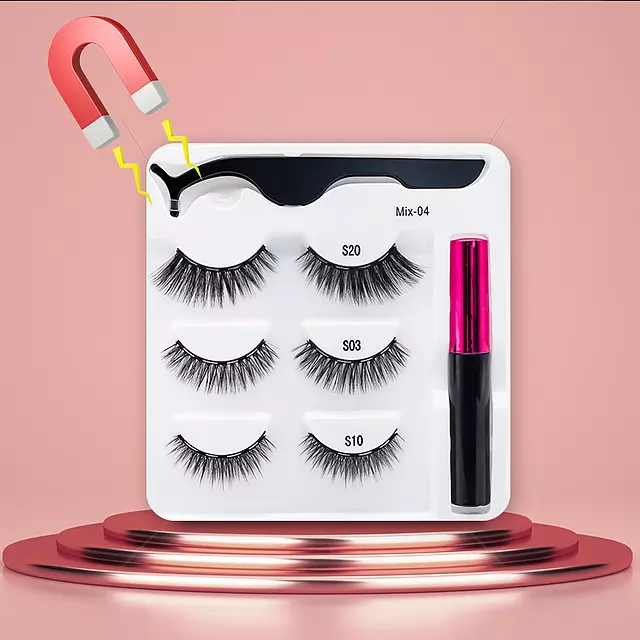 Nerz Wimpern handgefertigt mit Pinzette Make-up-Set