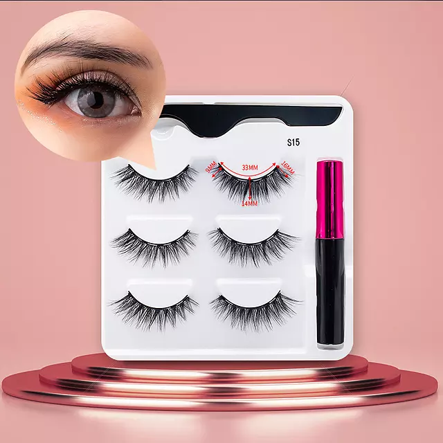 Nerz Wimpern handgefertigt mit Pinzette Make-up-Set