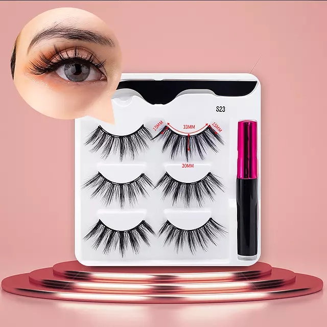 Nerz Wimpern handgefertigt mit Pinzette Make-up-Set