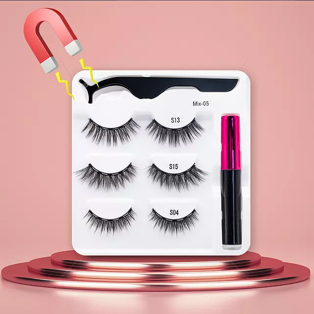 Nerz Wimpern handgefertigt mit Pinzette Make-up-Set