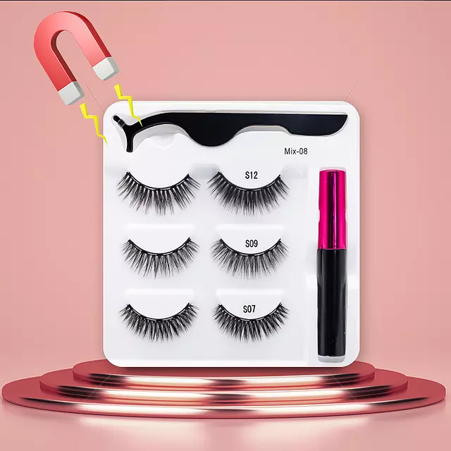 Nerz Wimpern handgefertigt mit Pinzette Make-up-Set