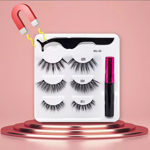 Nerz Wimpern handgefertigt mit Pinzette Make-up-Set