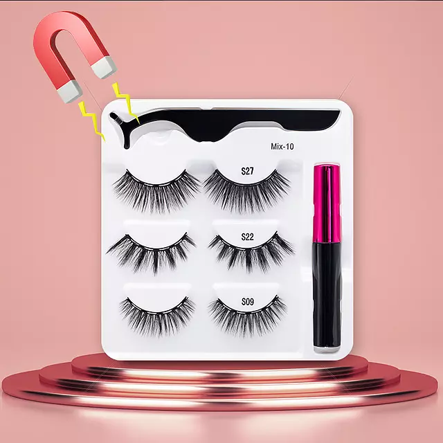 Nerz Wimpern handgefertigt mit Pinzette Make-up-Set