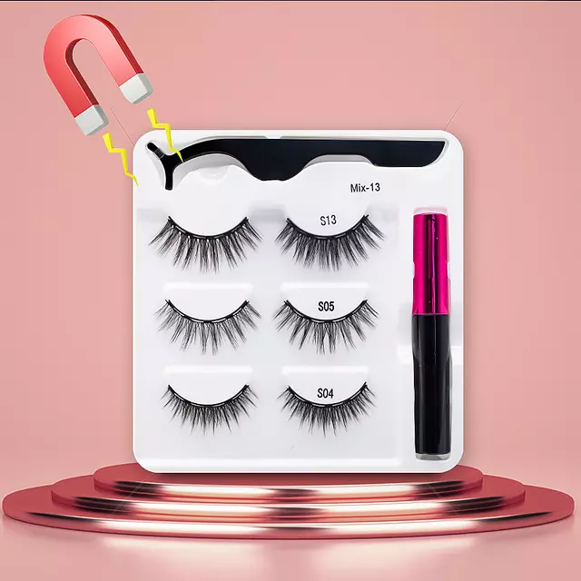 Nerz Wimpern handgefertigt mit Pinzette Make-up-Set
