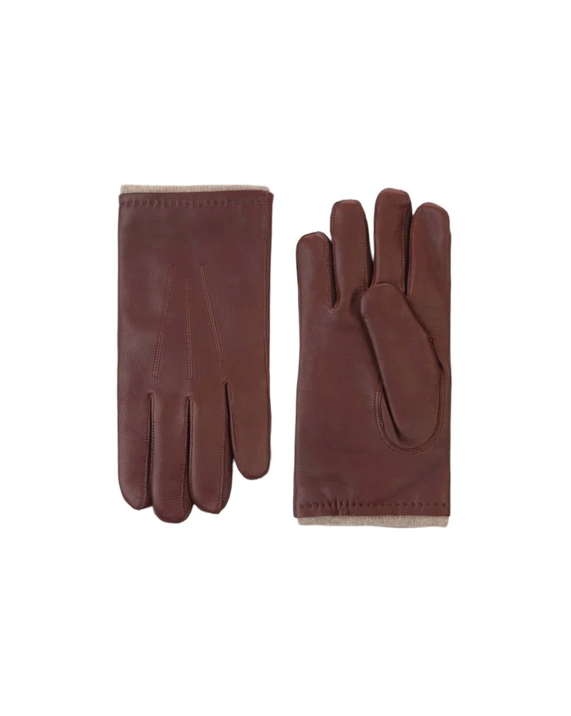 Guanti Nappa Flake Brandy in Pelle