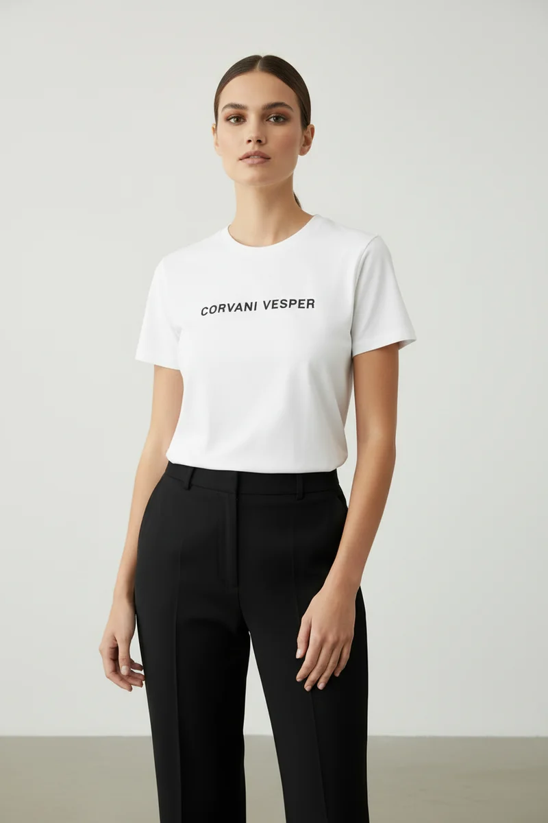 Corvani Vesper Crest Women’s T-shirt White