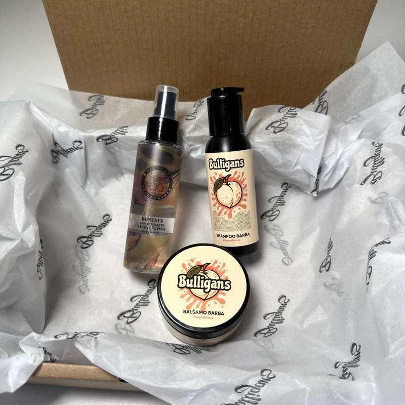 BOX BARBA ANTI CRESPO - profumazione Pesca Bianca