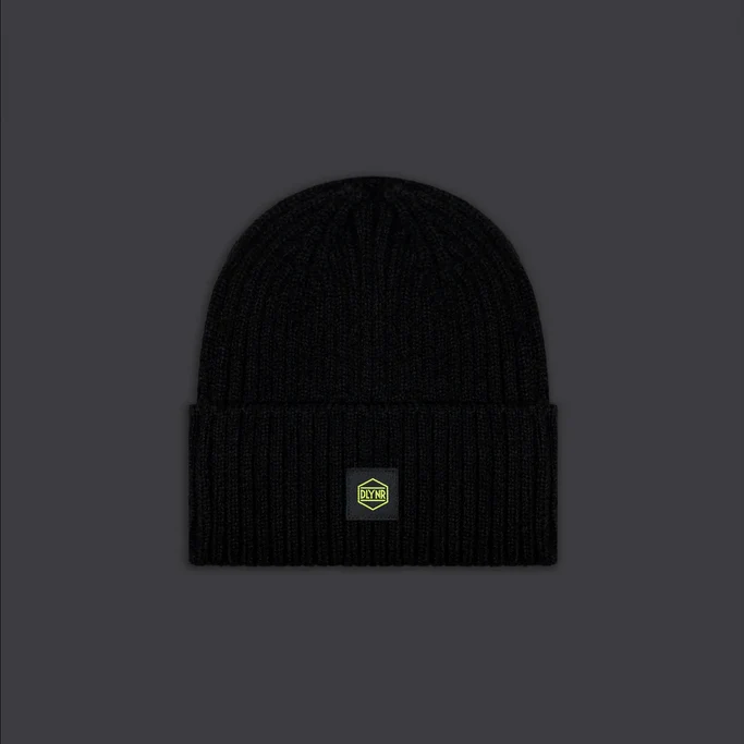 Dolly Noire cappellino a cuffia Logo Label Beanie BE333-HF-02 nero-giallo