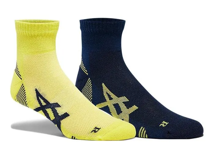 Asics 2 paia di calze da corsa ammortizzanti 2ppk Cushioning Sock 3013A238 003 blu-giallo