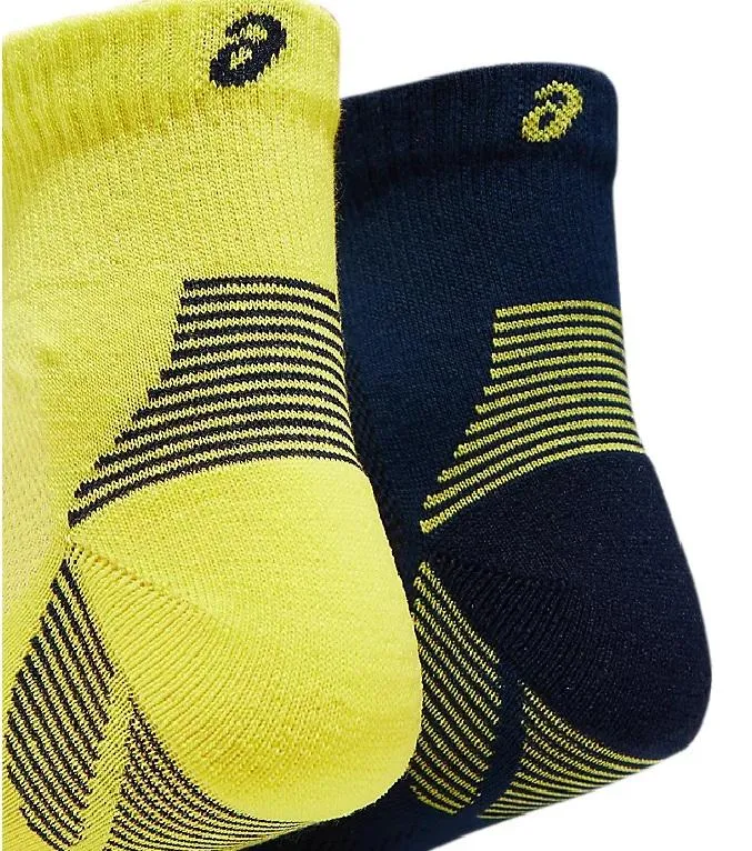 Asics 2 paia di calze da corsa ammortizzanti 2ppk Cushioning Sock 3013A238 003 blu-giallo