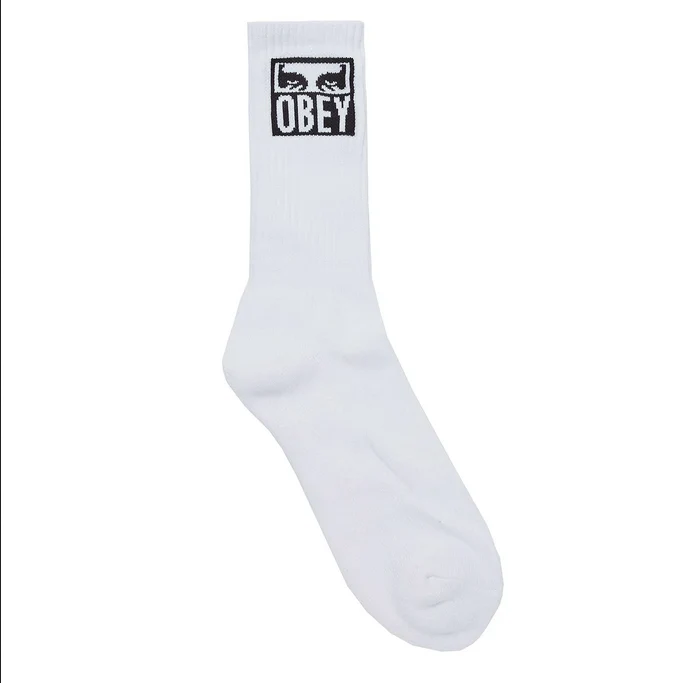 OBEY calzino unisex Eyes Icon Socks 100260141 A091330 white taglia unica