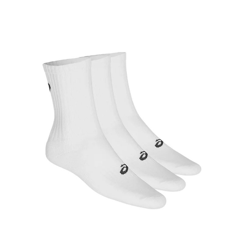 Asics calza multisport ammortizzata altezza media Crew 155204 0001 bianco. Confezione da 3 paia